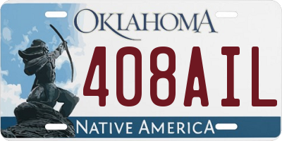 OK license plate 408AIL