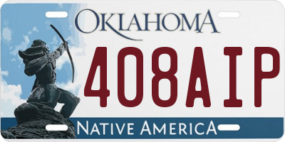 OK license plate 408AIP