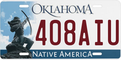 OK license plate 408AIU