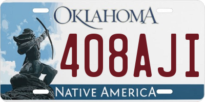 OK license plate 408AJI