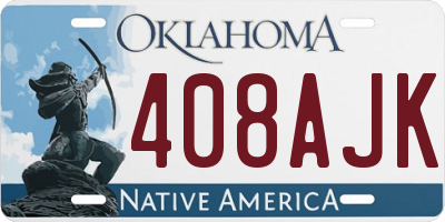 OK license plate 408AJK