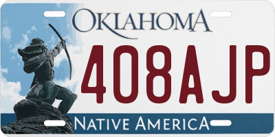 OK license plate 408AJP
