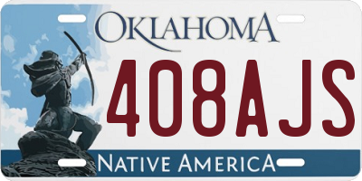 OK license plate 408AJS
