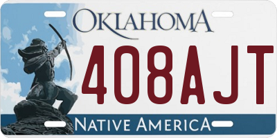 OK license plate 408AJT