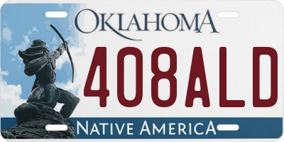 OK license plate 408ALD