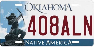 OK license plate 408ALN