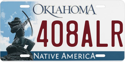 OK license plate 408ALR