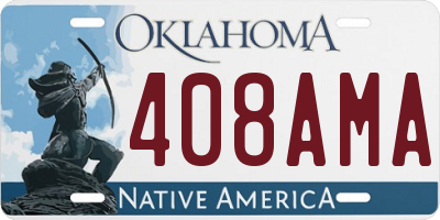 OK license plate 408AMA