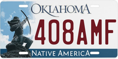 OK license plate 408AMF