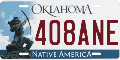 OK license plate 408ANE