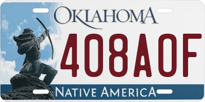 OK license plate 408AOF