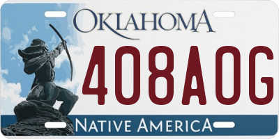 OK license plate 408AOG