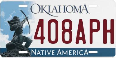 OK license plate 408APH
