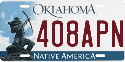 OK license plate 408APN