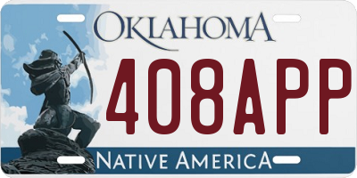 OK license plate 408APP