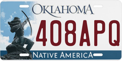 OK license plate 408APQ