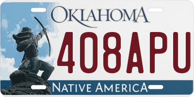 OK license plate 408APU
