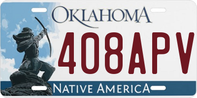 OK license plate 408APV