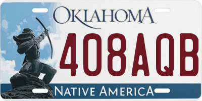 OK license plate 408AQB