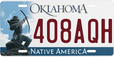 OK license plate 408AQH