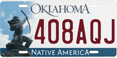 OK license plate 408AQJ