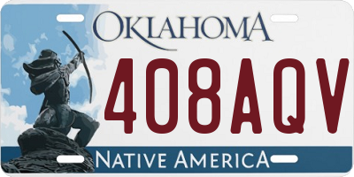 OK license plate 408AQV
