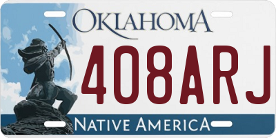 OK license plate 408ARJ
