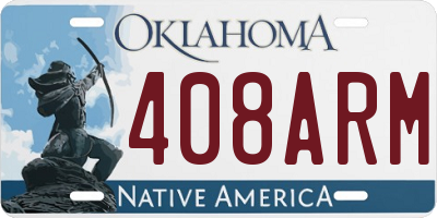 OK license plate 408ARM