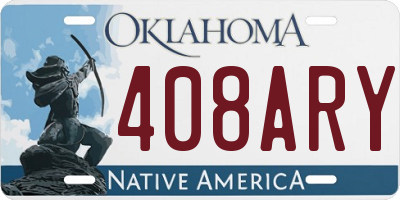 OK license plate 408ARY