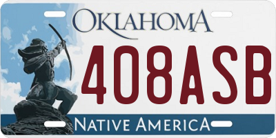 OK license plate 408ASB