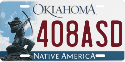 OK license plate 408ASD