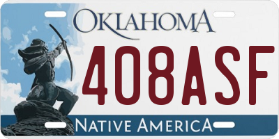 OK license plate 408ASF