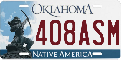 OK license plate 408ASM