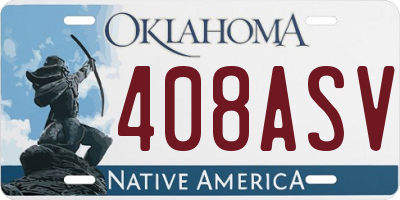 OK license plate 408ASV