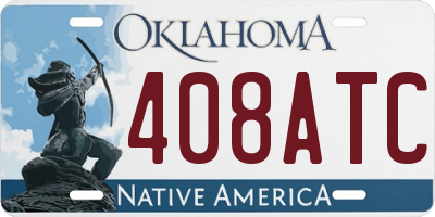 OK license plate 408ATC