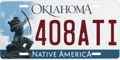 OK license plate 408ATI