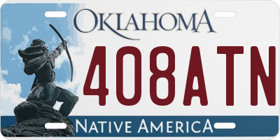 OK license plate 408ATN