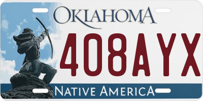 OK license plate 408AYX