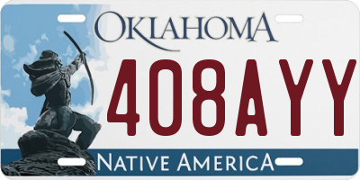 OK license plate 408AYY
