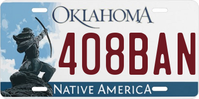 OK license plate 408BAN