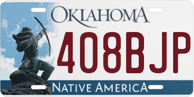OK license plate 408BJP
