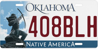 OK license plate 408BLH