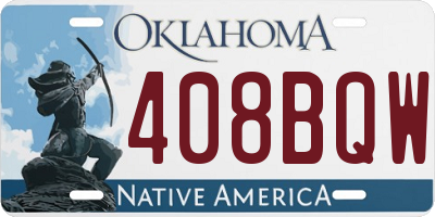 OK license plate 408BQW
