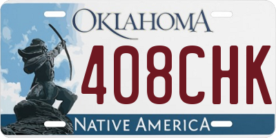 OK license plate 408CHK