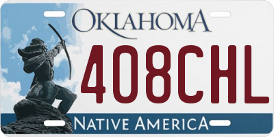 OK license plate 408CHL