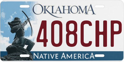 OK license plate 408CHP