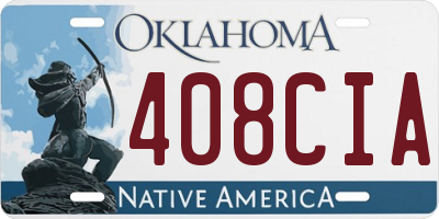OK license plate 408CIA
