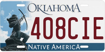 OK license plate 408CIE