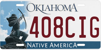 OK license plate 408CIG