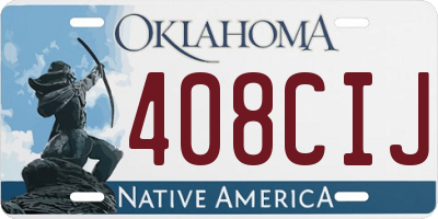 OK license plate 408CIJ